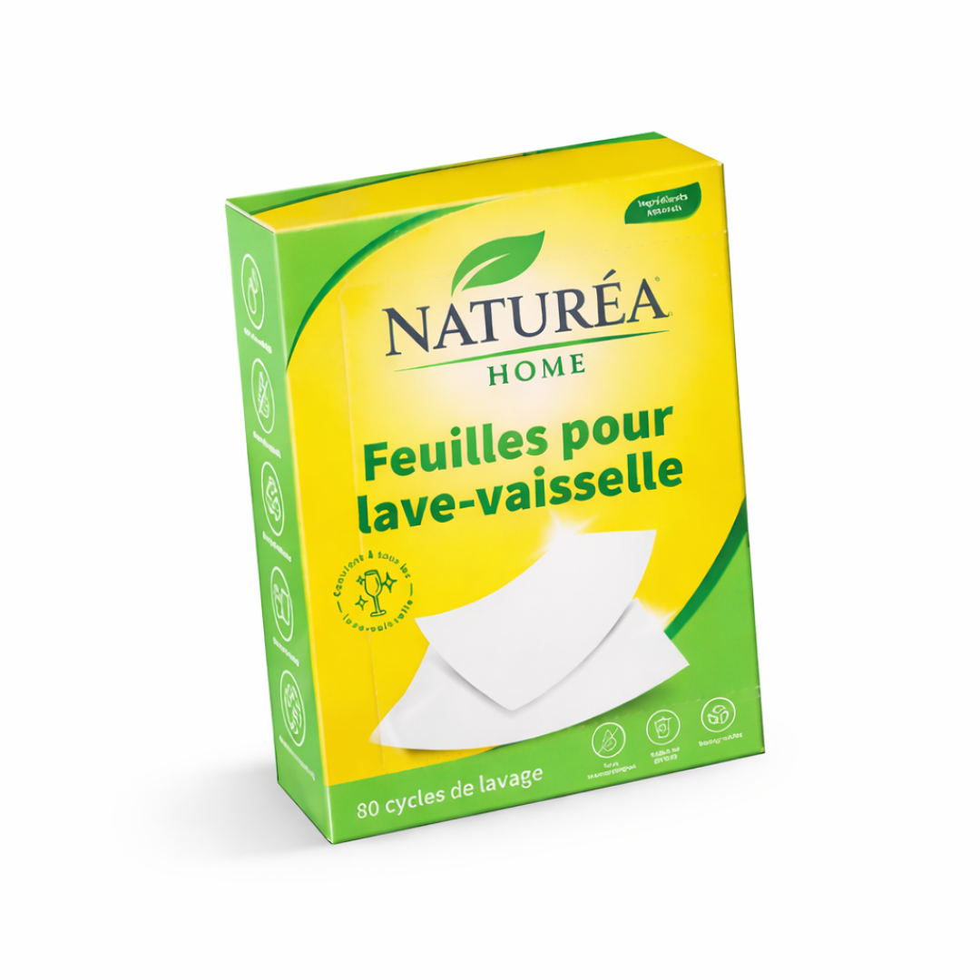 Feuilles Détergentes Écologiques pour Lave-Vaisselle Naturea Home  80 Cycles de Lavage