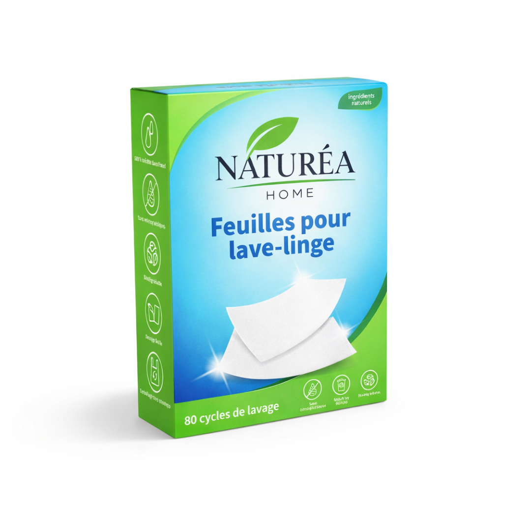 Feuilles de Lessive Naturea Home – Écologiques, 80 Cycles de Lavage