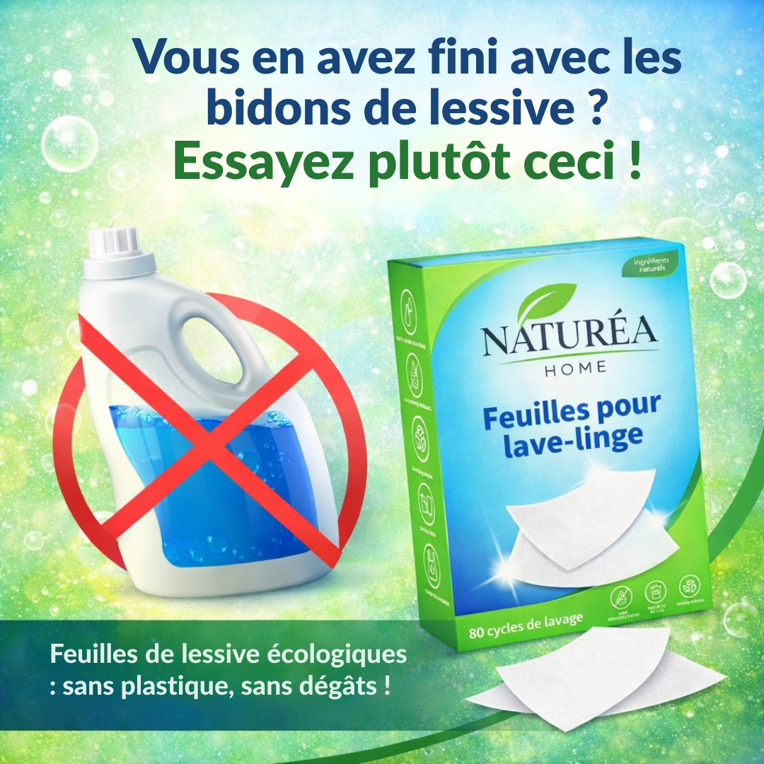 Feuilles de Lessive Naturea Home – Écologiques, 80 Cycles de Lavage